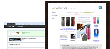 Screenshot of website builder software